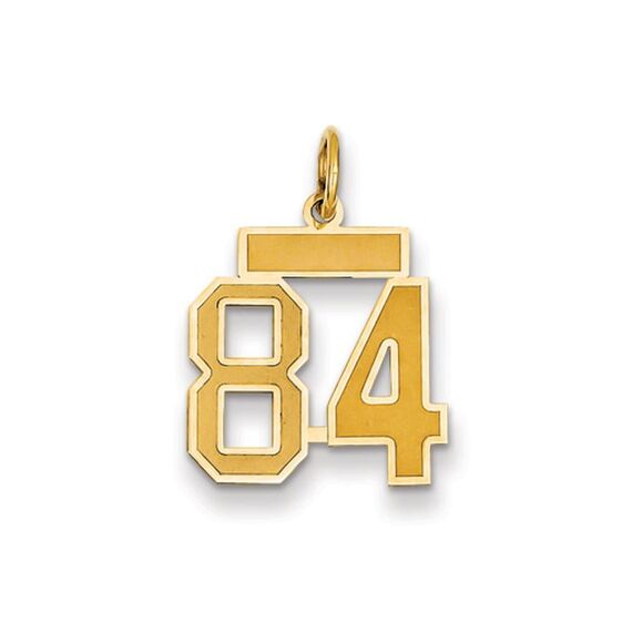 14k Yellow Gold Jersey Collection Small Number 84 Pendant